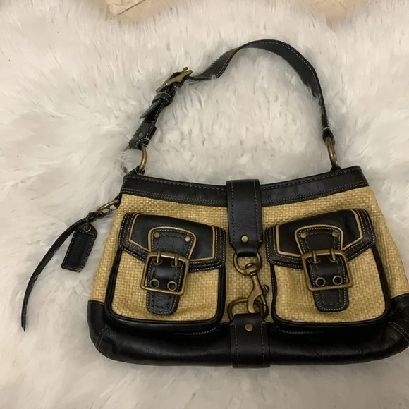 Coach | Bags | Coach L5k05 Legacy Straw Black Tote With Original